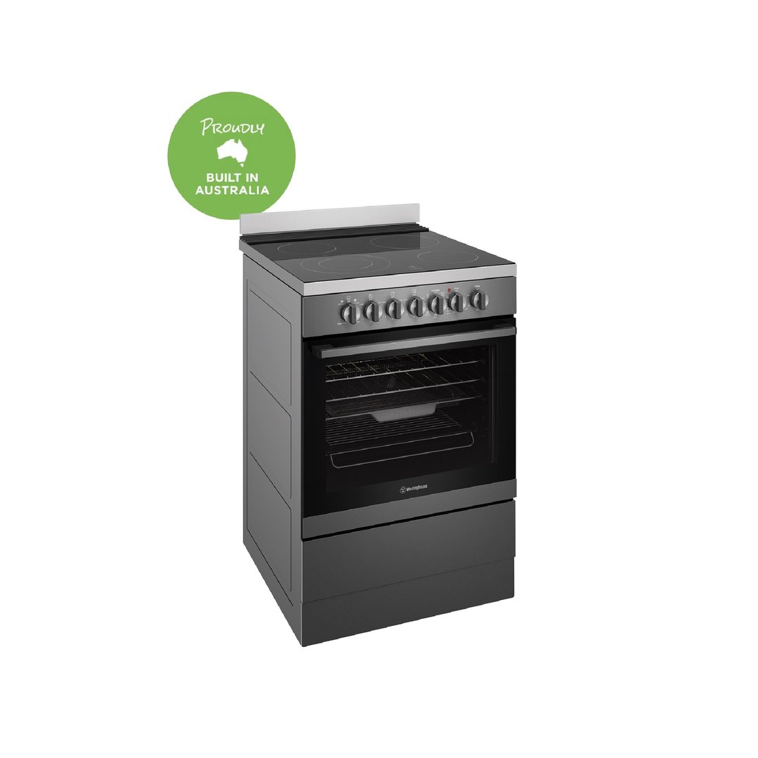 Westinghouse 60cm Freestanding Electric Oven with Air Fry, Dark Stainless Steel WFE646DSCB