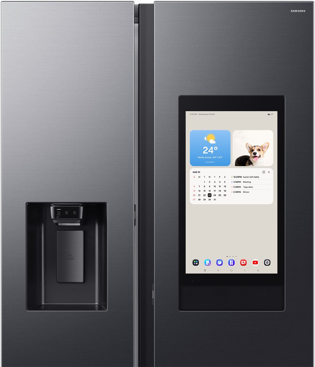Samsung 615L Side-by-Side Refrigerator Family Hub - Black SRS6800BFH