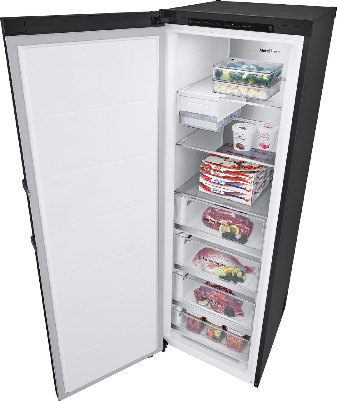 LG 324L Single door freezer in Matte Black GP-F324MBL