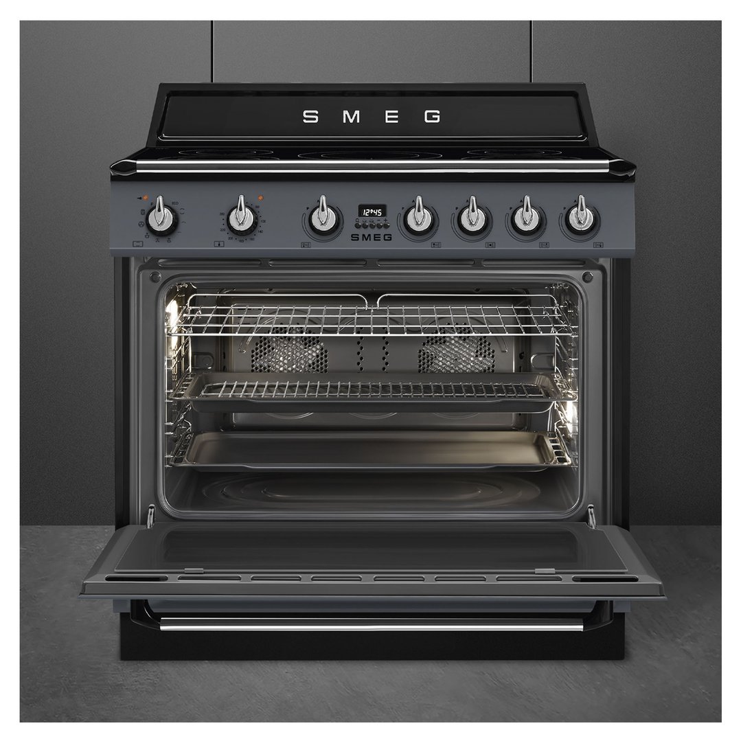 Smeg 90cm Victoria Aesthetic Cooker with Induction Hob Slate Grey TR90IPGR