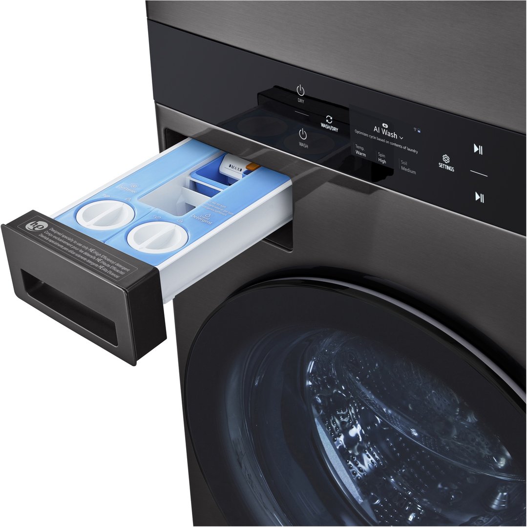 LG AI WashTower™ 19/10kg All-In-One Stacked Washer Dryer - Matte Grey WWT-1910GRX