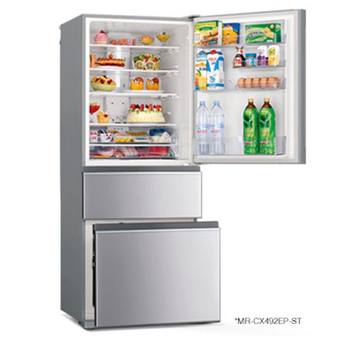 Mitsubishi Electric 450L Multi Drawer Fridge Black Stainless Steel MR-CX450ER-BST