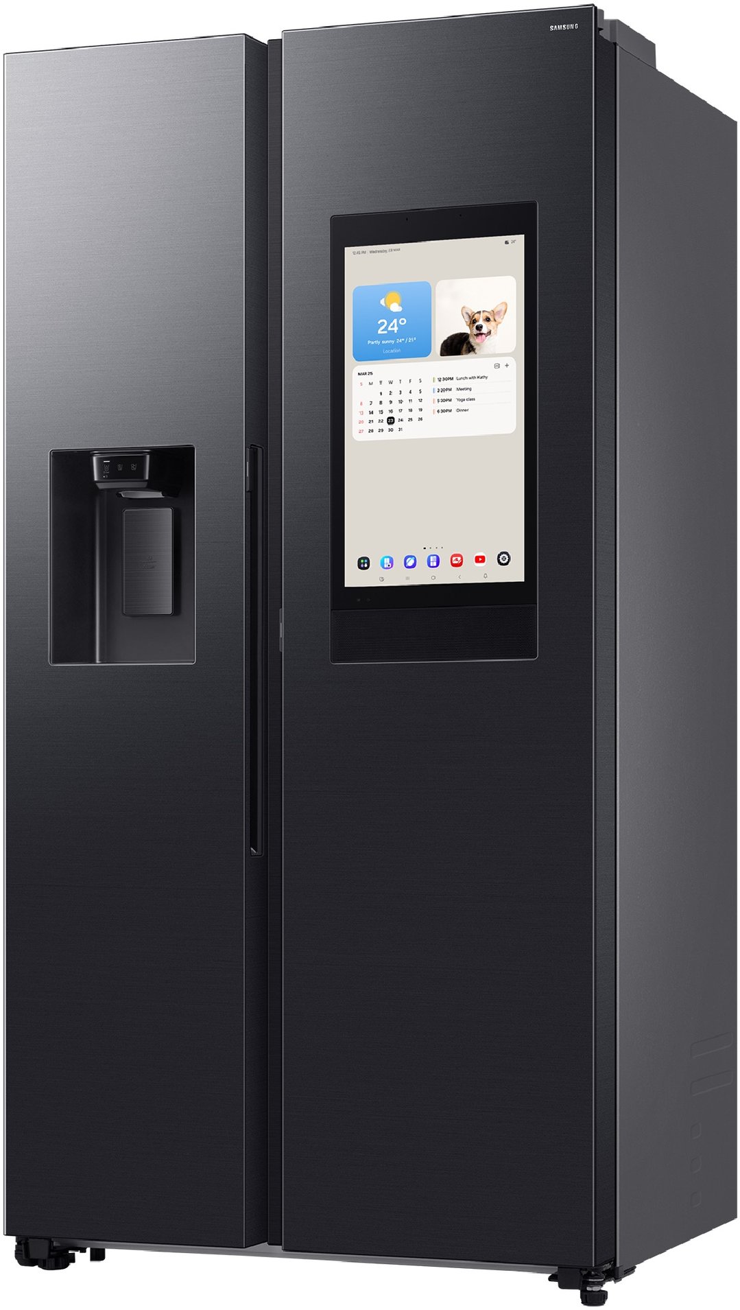 Samsung 615L Side-by-Side Refrigerator Family Hub - Black SRS6800BFH