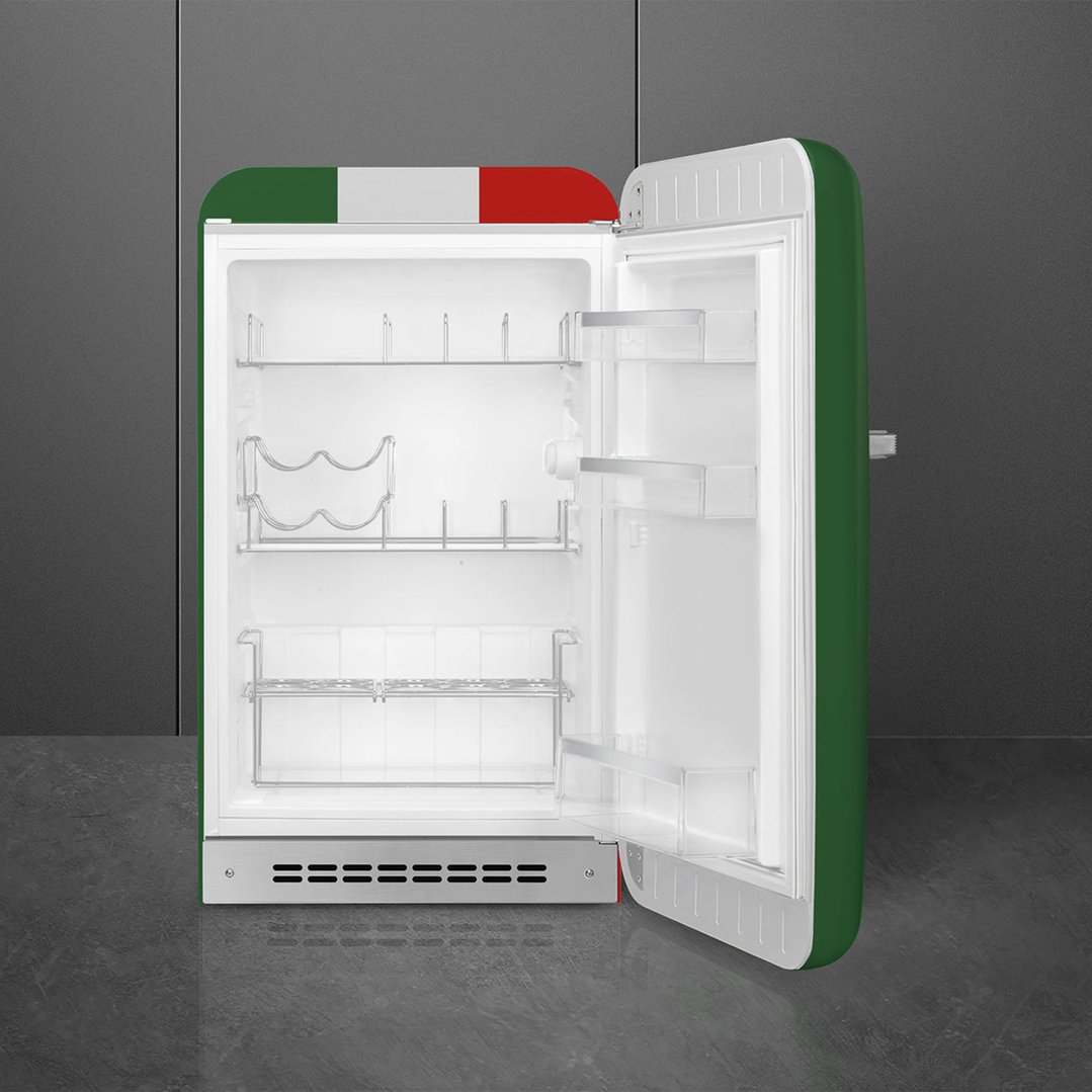 Smeg FAB10 50's Style Retro Refrigerator Right Hand Hinge - Italian Flag FAB10HRDIT6