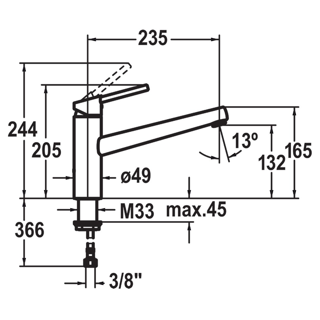 KWC Luna E SS swivel 10441023700