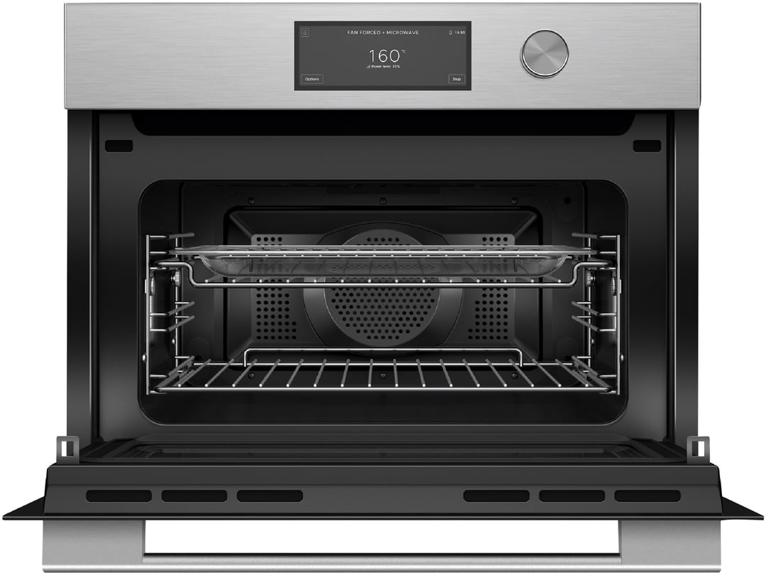 Fisher & Paykel 60cm Contemporary Compact Combi-Microwave Oven, Brushed Silver OM60NCUDX5