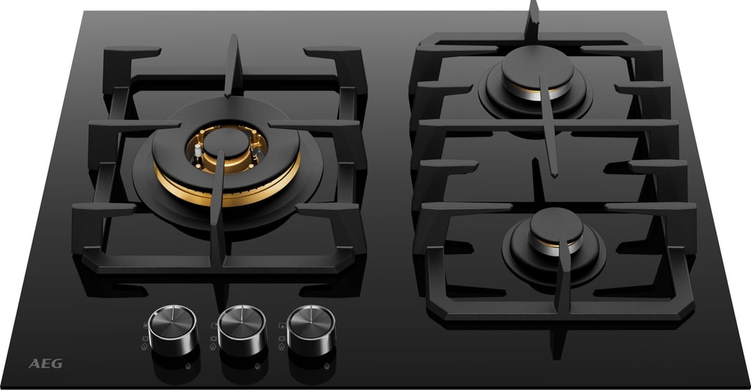 AEG 60cm 3 Burner Ceramic Glass Gas Cooktop HGC6366BB
