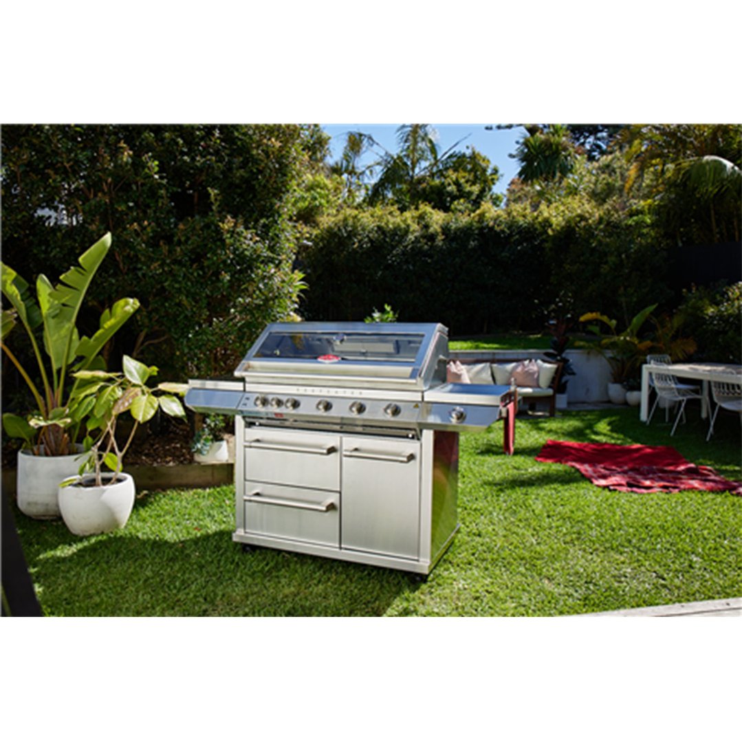 Beefeater 7000 Premium 5 Burner BBQ, Side Burner & Trolley, Stainless Steel BMF7655SA