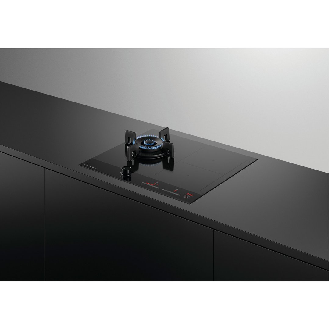 Fisher & Paykel 60cm Series 9 1 Burner + 2 Zone Hybrid Cooktop, 2 SmartZones, Natural Gas CGI603DNGTB4