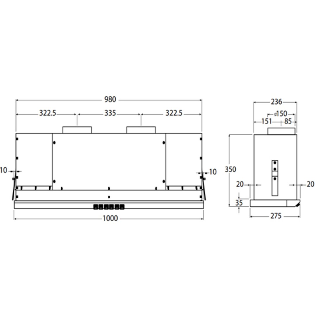 Falcon 100cm Undermount Rangehood FALUC1002