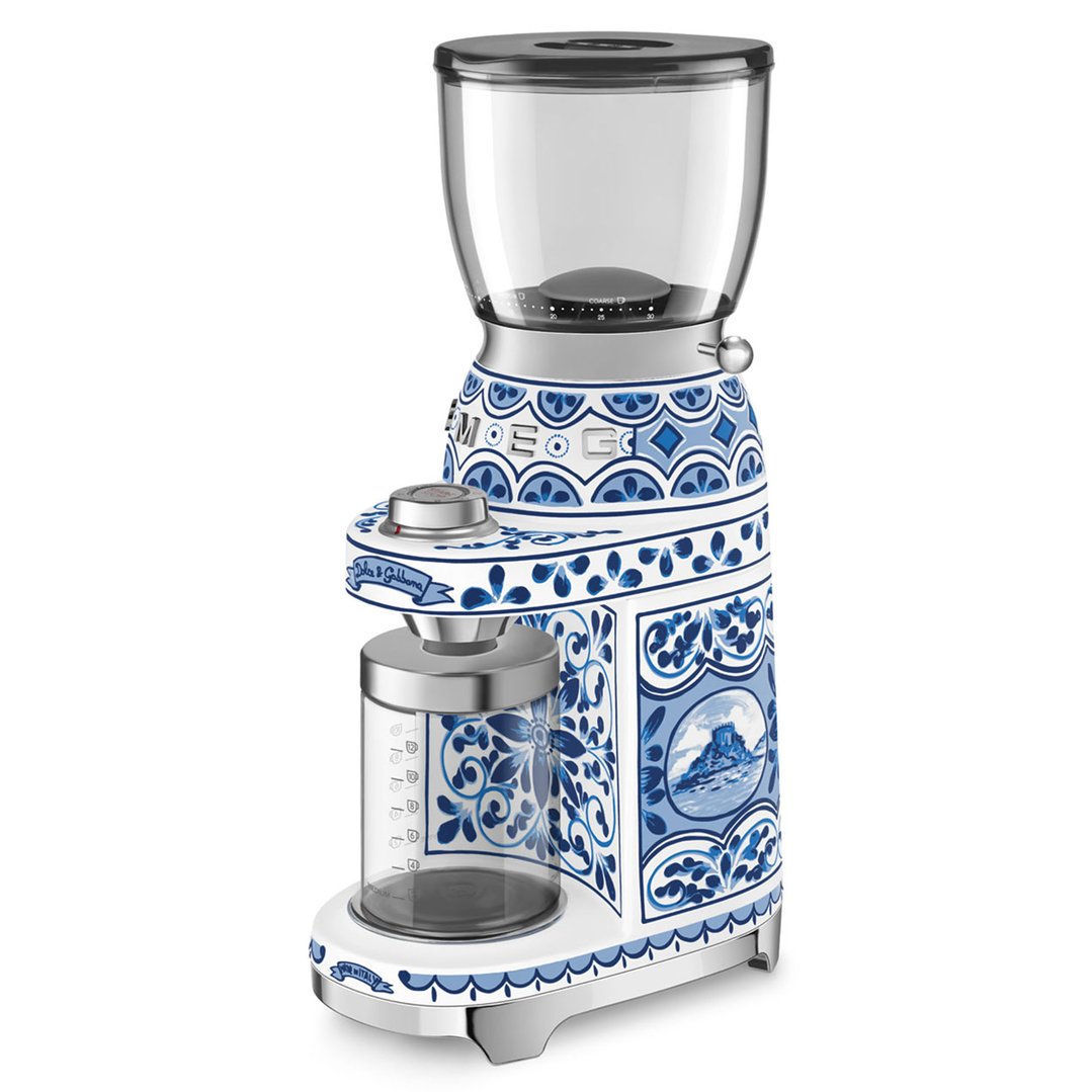 Smeg 50's Style Dolce & Gabbana Coffee Grinder - Blue Mediterraneo CGF01DGBAU