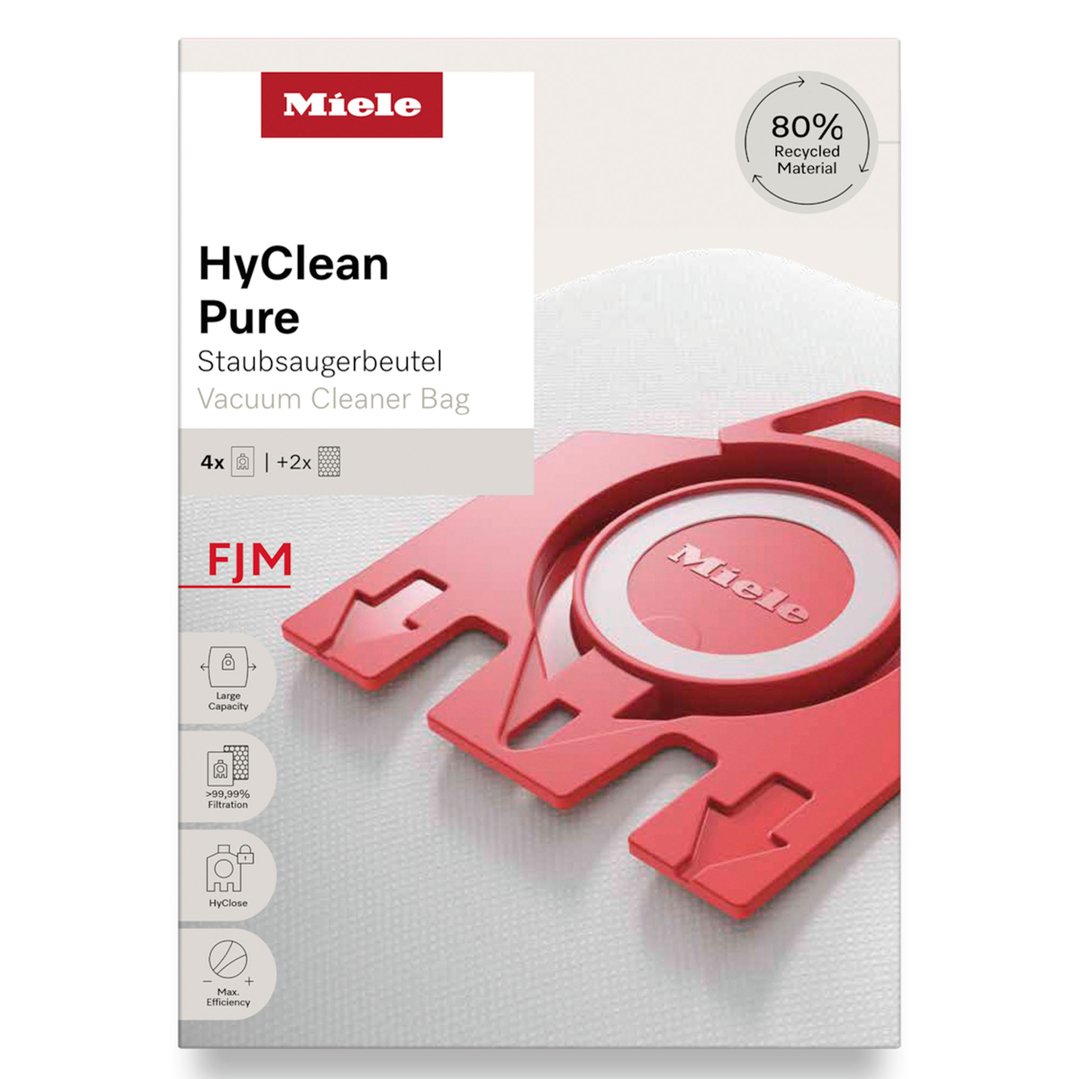 Miele FJM HyClean Pure Vacuum Cleaner Dustbags Pack of 4 12421140