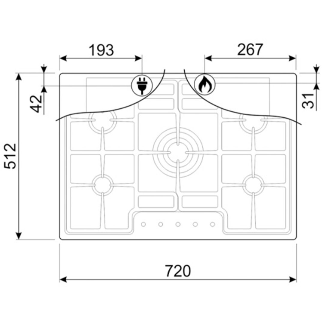 Smeg Classica75 cm Gas Cooktop PGA75-4