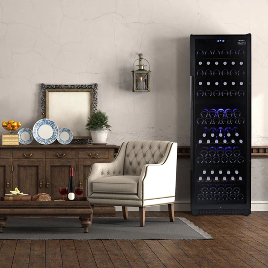 Husky Riserva 450L Dual Zone Wine Fridge in Black HUSWS168DMBZY