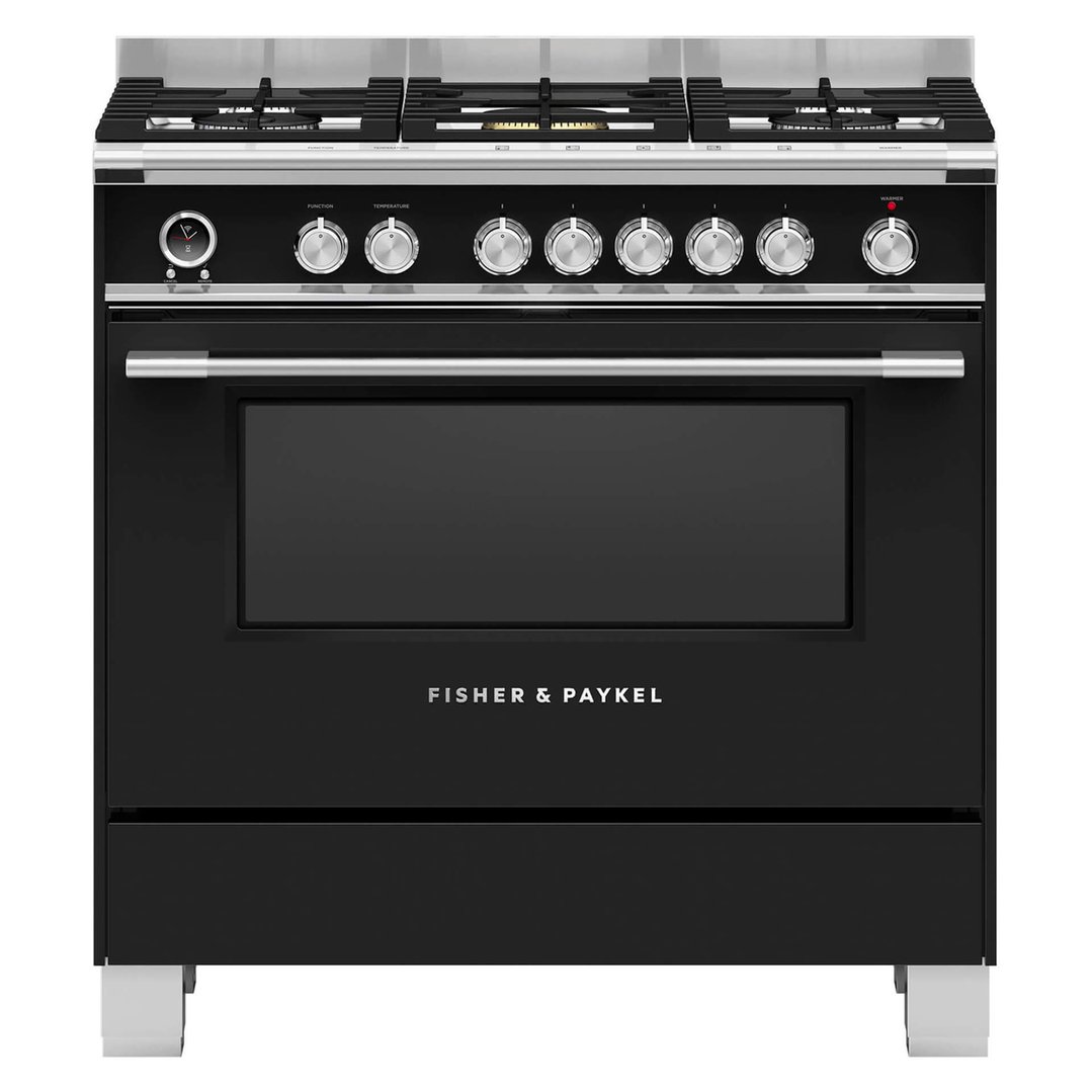 Fisher & Paykel 90cm Series 9 Classic 5 Burner Dual Fuel Pyrolytic Cooker OR90SCG6B1