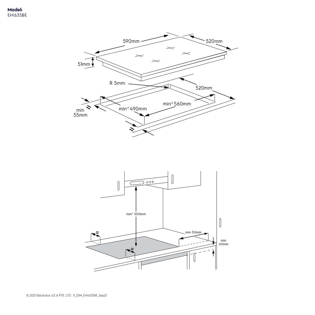 Electrolux 60cm UltimateTaste 700 3 Zone Induction Cooktop EHI635BE