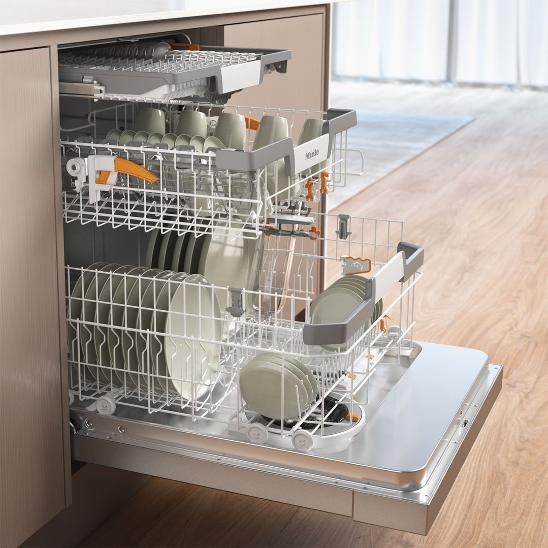 Miele 60cm Built-Under Dishwasher with AutoOpen Drying, Hygiene Programme and PowerDisk CleanSteel G7604SCUCLST