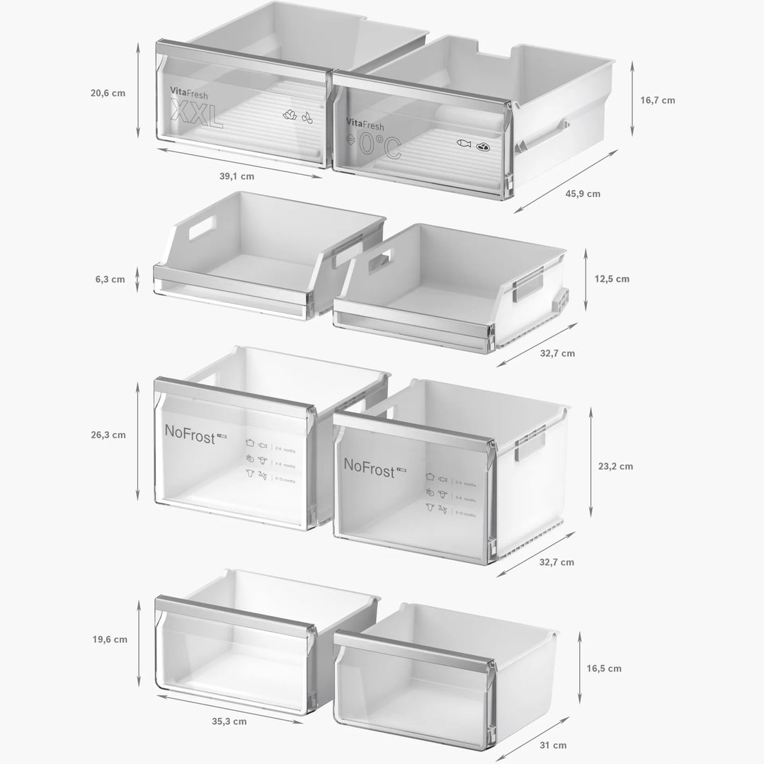 Bosch Series 6 Multi Door Fridge Freezer Brushed Black Steel KFD96AXEAA
