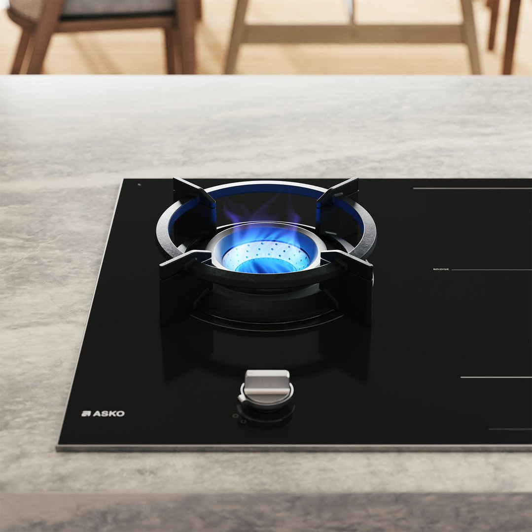 Asko 90cm Duo Fusion Combined Gas & Induction Cooktop - Black HIG89524BGD1