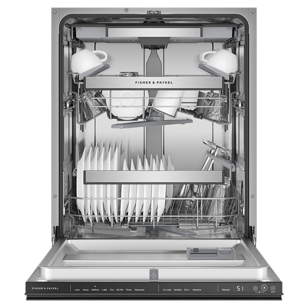 Fisher & Paykel Series 9 Comtemporary Built-under Dishwasher, Tall, Sanitise DW60UZT4B2
