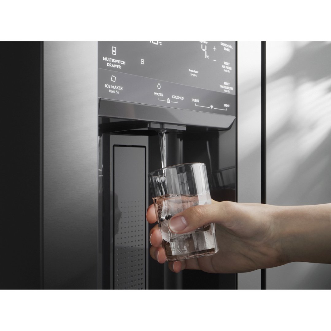 Electrolux 609L French Door Fridge, Matte Charcoal Black EHE6191BB