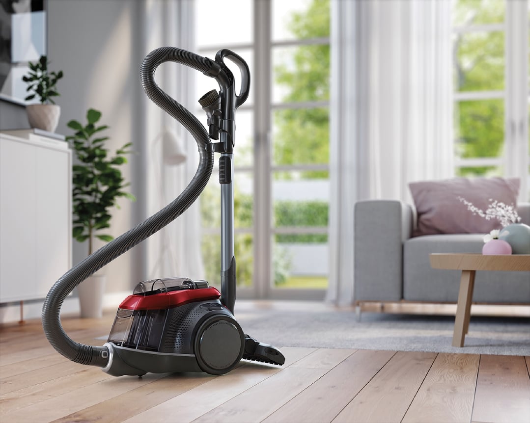 Electrolux Pure C9 Animal vacuum cleaner on a wooden floor in a living room
