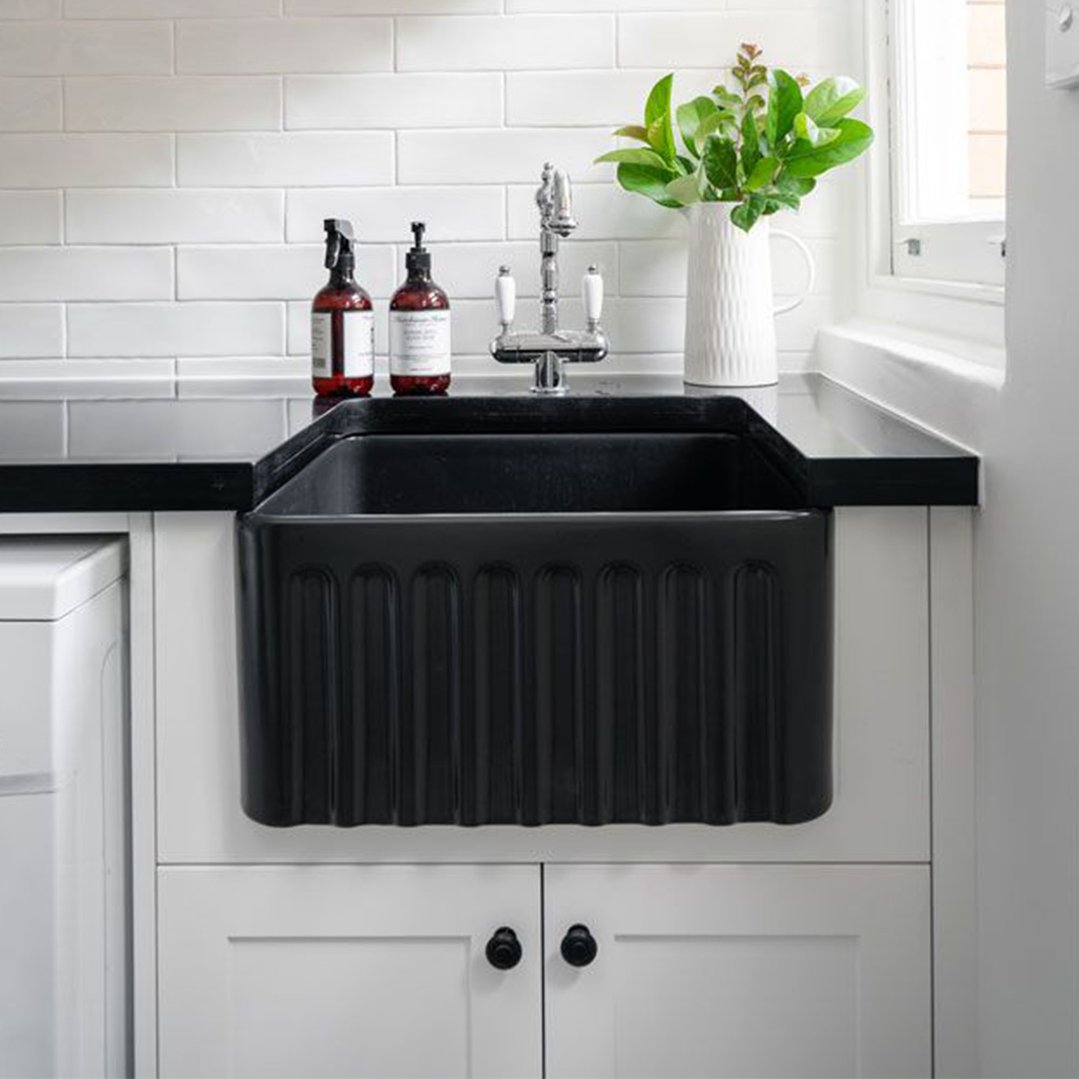 Turner Hastings Novi 50x46 Fireclay Butler Sink - Matte Black NO50FS-MB