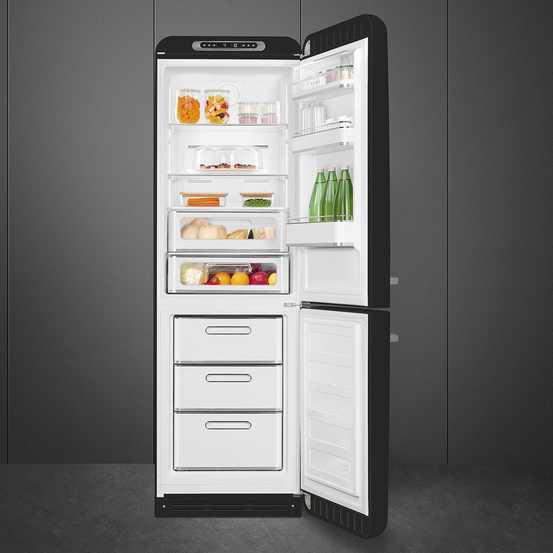 Smeg FAB 32 50’S Style Retro Refrigerator, Right Hand - Black FAB32RBL5AU