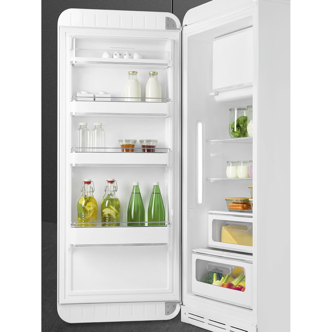 Smeg FAB 28 50’S Style Retro Refrigerator, Left Hand - White FAB28LWH5AU