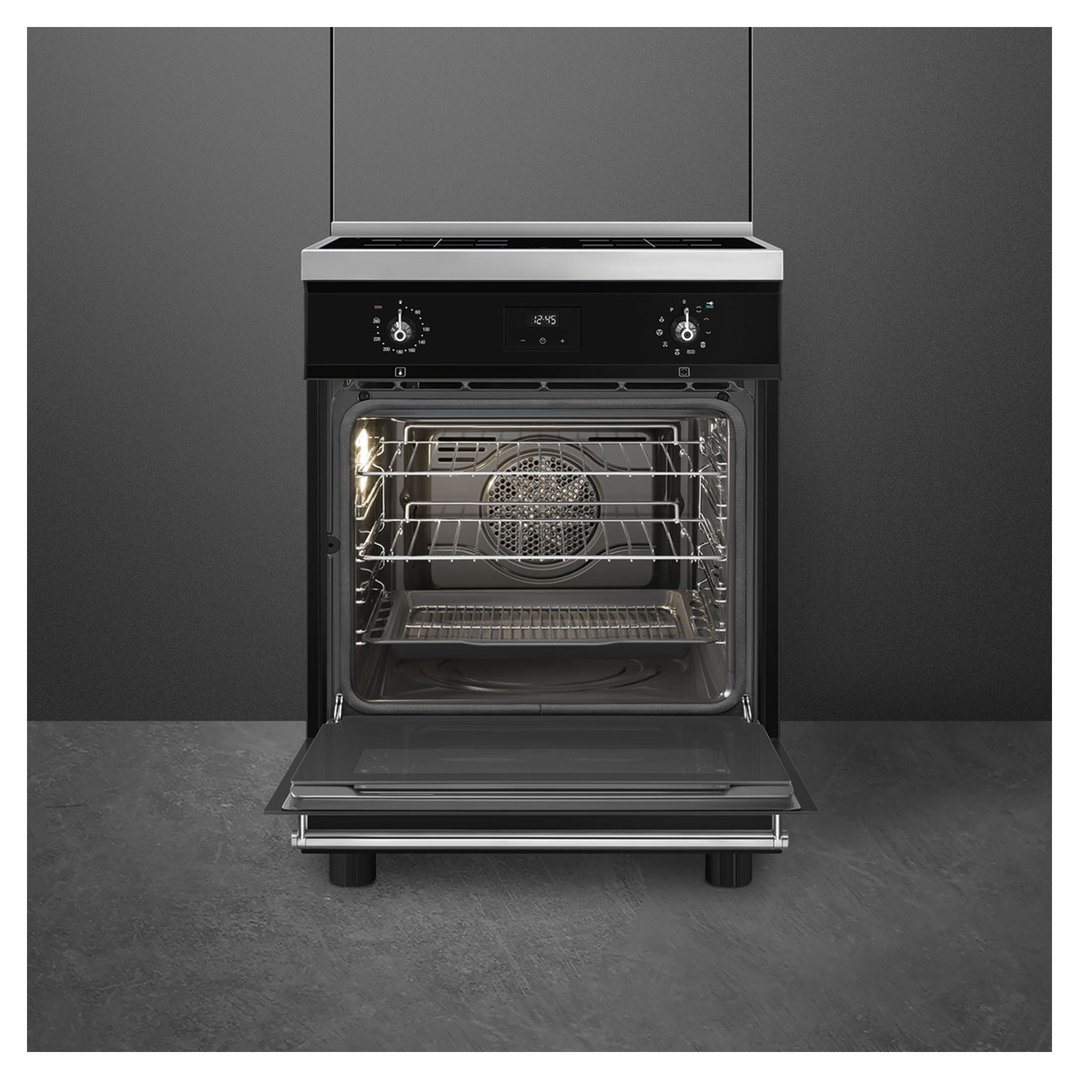 Smeg 60cm Classic Pyrolytic 4 Zone Induction Freestanding Cooker - Gloss Black C6IPBLT2