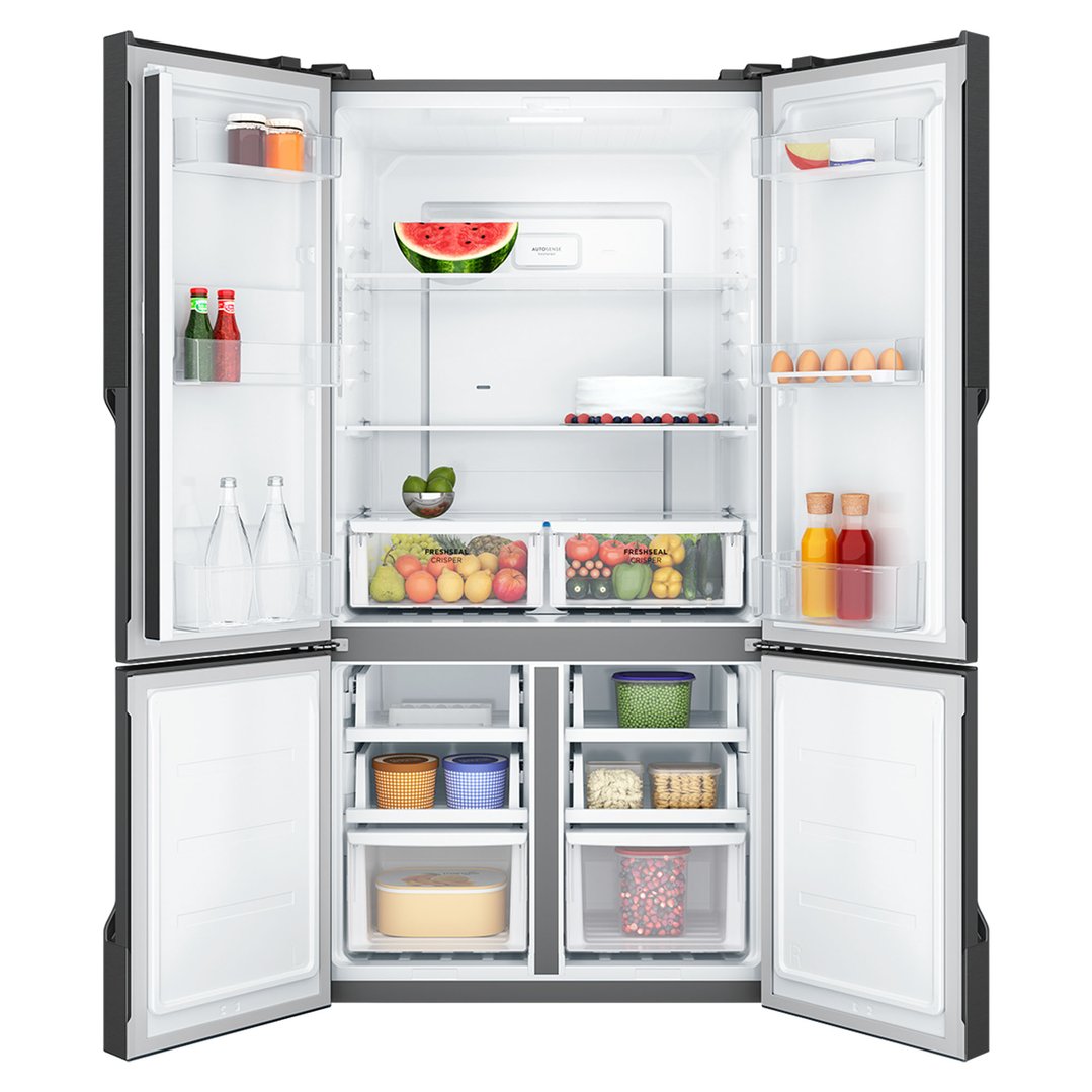 Westinghouse 564L Quad Door Fridge, Matte Charcoal Black WQE5700BD