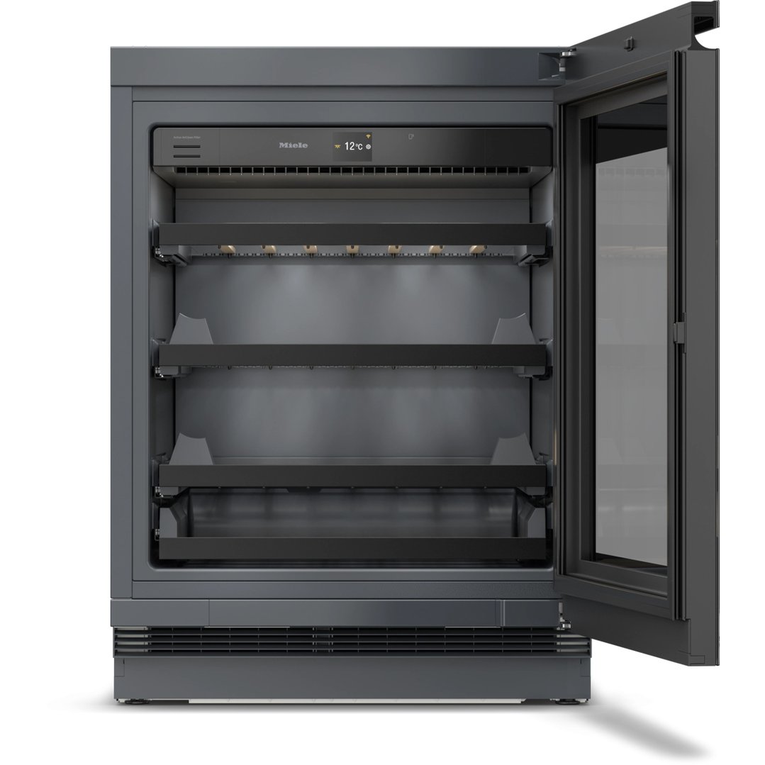 Miele 44 Bottle Single Zone Built-Under Wine Conditioning Unit Obsidian Black KWTUS7054F