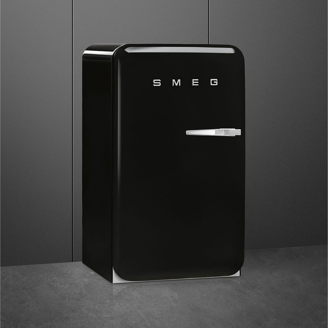 Smeg FAB 10 50's Style Retro Refrigerator, Happy Bar, Left Hand - Black FAB10HLBL5AU