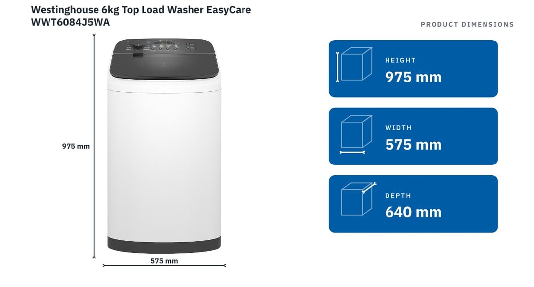 Westinghouse 6kg Top Load Washer EasyCare WWT6084J5WA