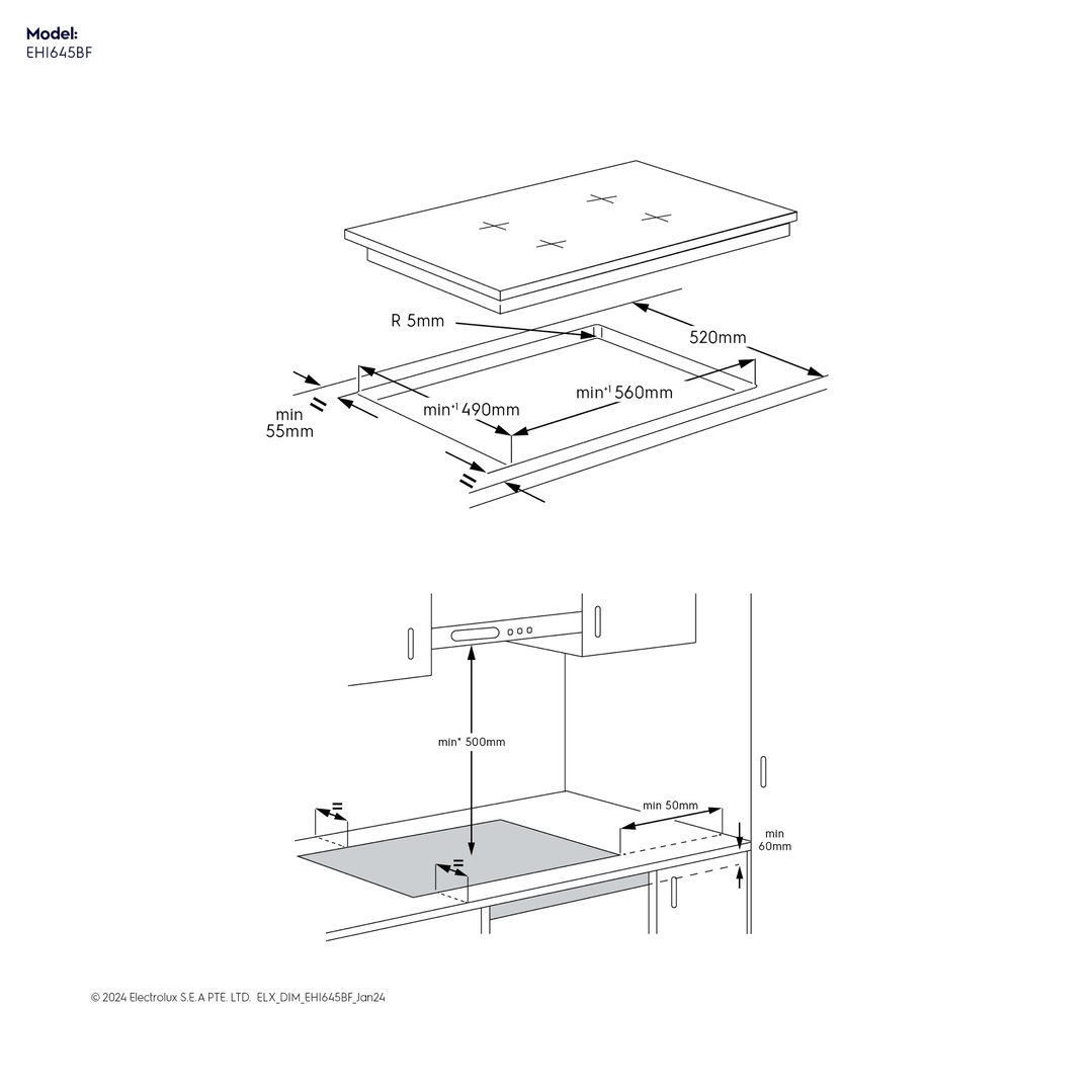 Electrolux 60cm UltimateTaste 700 4 Zone Induction Cooktop EHI645BF
