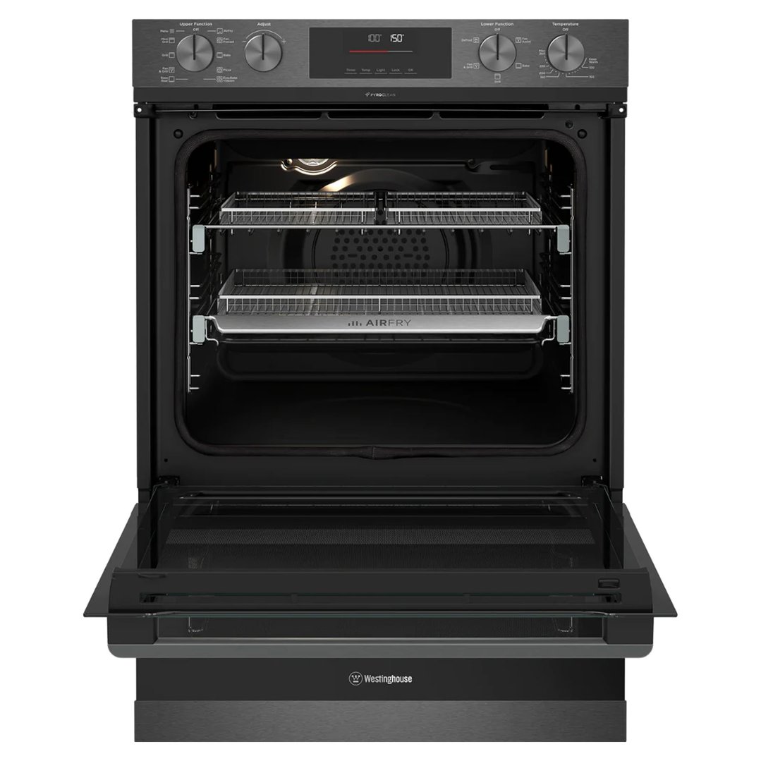 Westinghouse 60cm Multi-function 10/5 Pyrolytic Duo Oven with Dual Air Fry WVEP6727DD