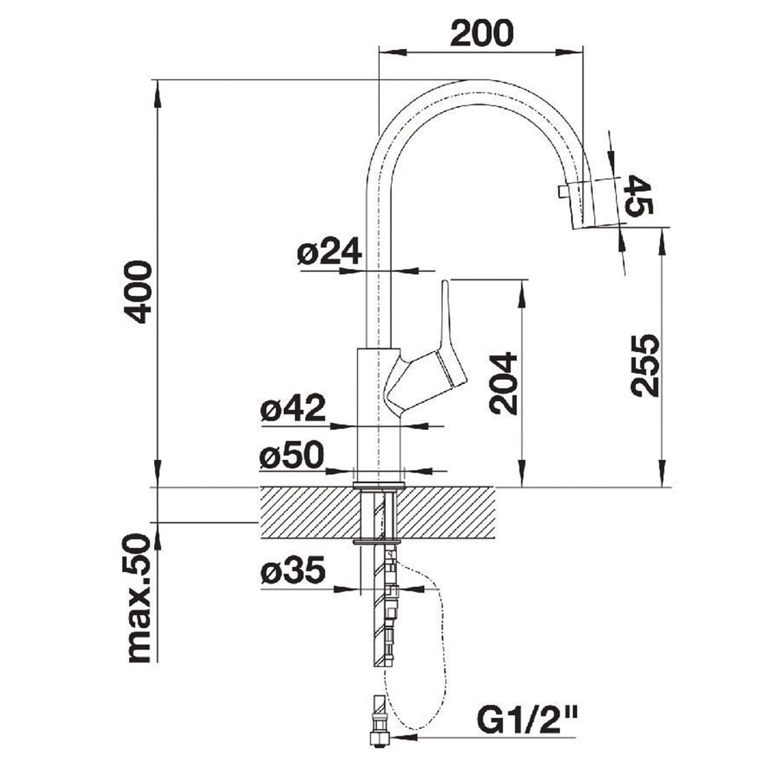 Blanco Goose Neck Pull Out Tap CARENAS