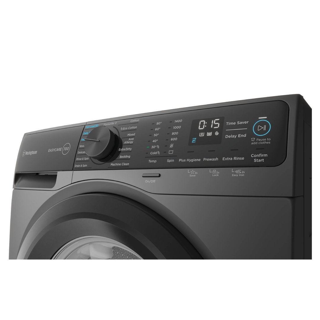 Westinghouse 10kg EasyCare 700 Front Load Washing Machine Dark Onyx WWF1044M7SAS
