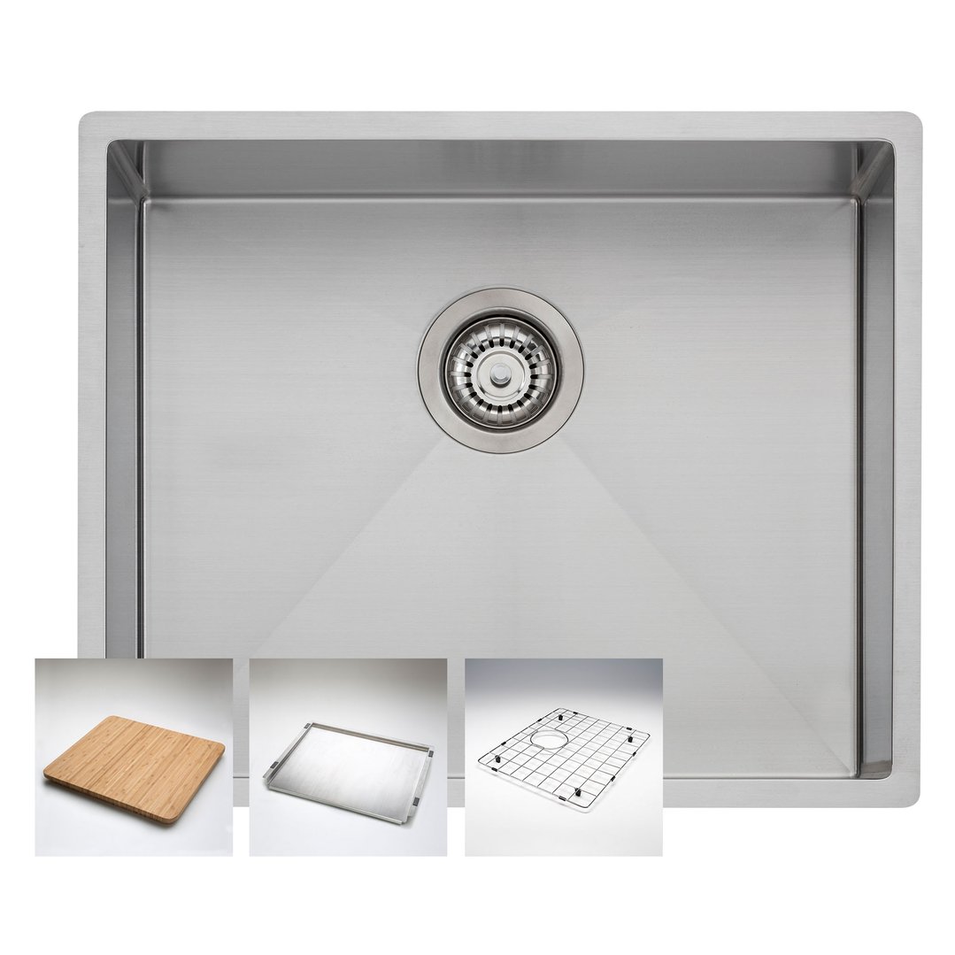Oliveri Spectra Single Bowl Sink - Natural Steel SB50SS