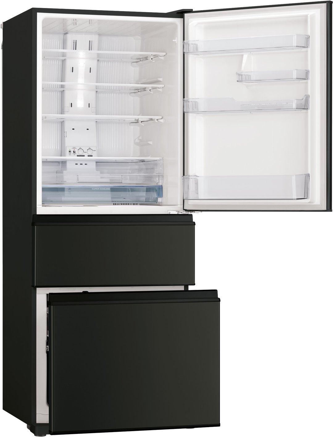 Mitsubishi Electric 450L CX Steel Series Bottom Mount Fridge - Matte Black MR-CX450ER-MB-A