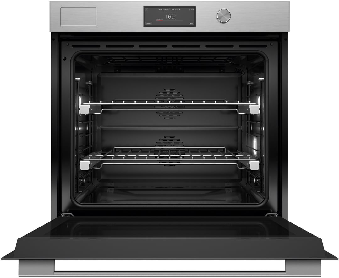 Fisher & Paykel 76cm Series 11, Contemporary Pyrolytic, Steam Assist Oven, Brushed Silver Glass OB76SCPSUDX3