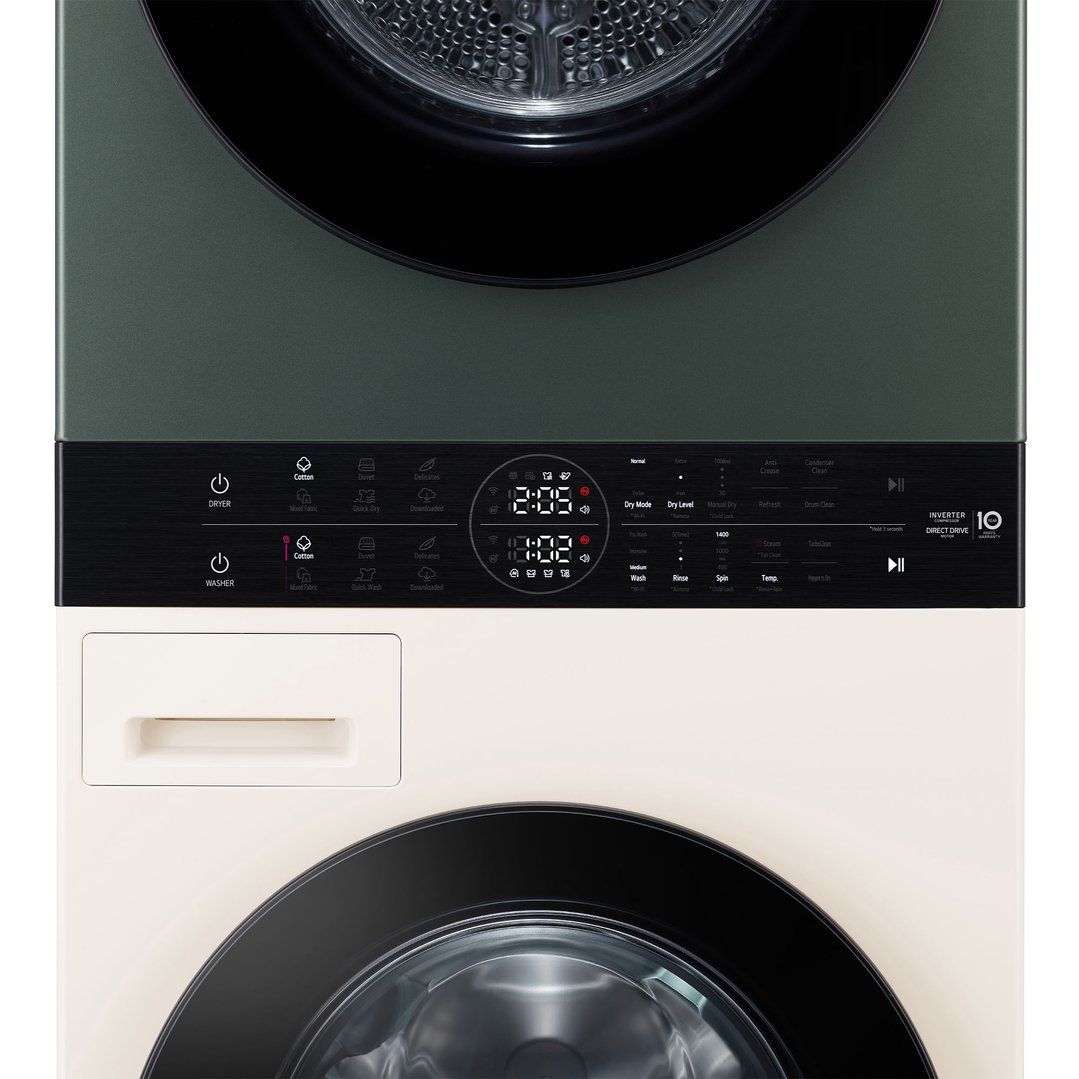 LG 12/9kg WashTower™ All-In-One Stacked Washer Dryer in Forest Green / Beige WWT-1209FGB
