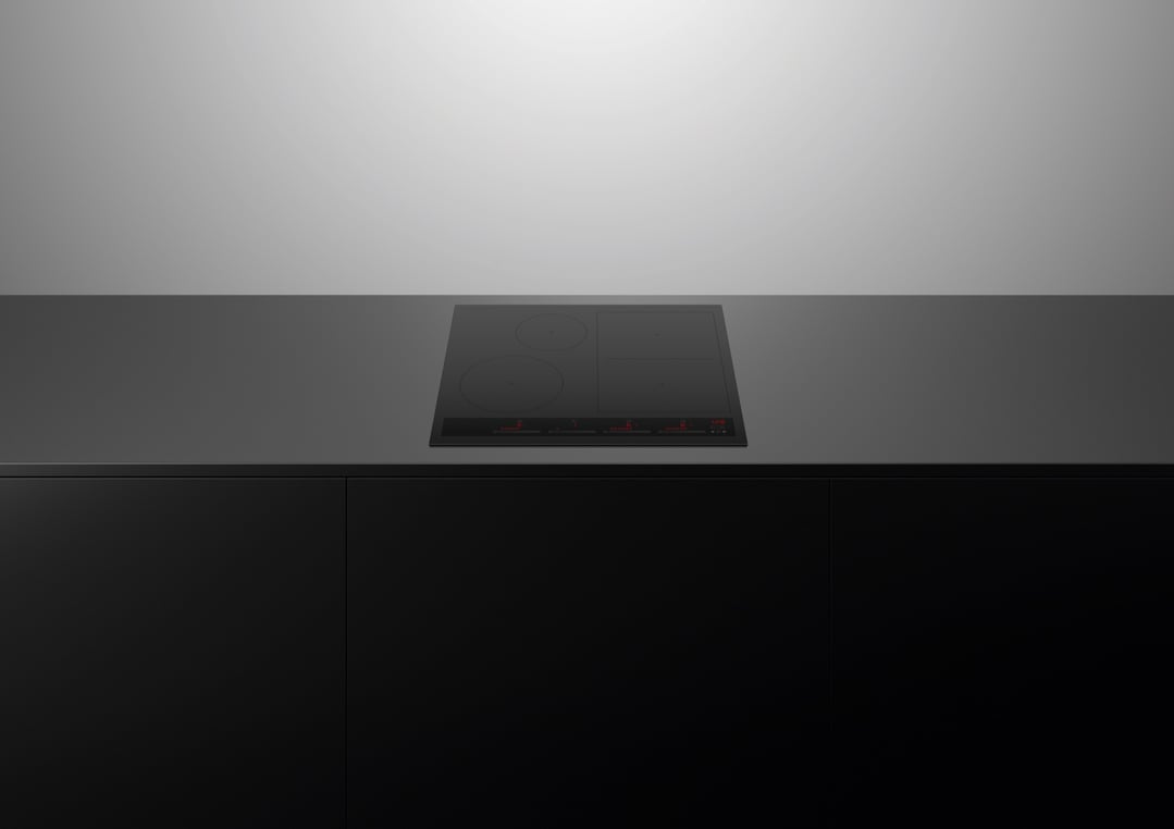 Fisher & Paykel 60cm Series 7, 4 Zone Induction Cooktop, SmartZone, Low Current, Black CI604ZDTPB5