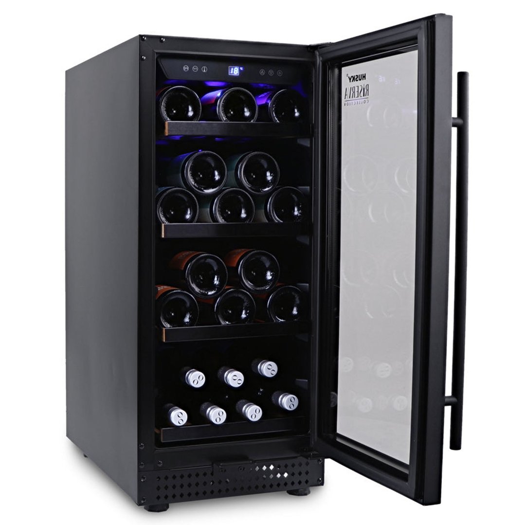 Husky 80L Single Zone Wine Fridge in Black HUSWS-33SMBZY