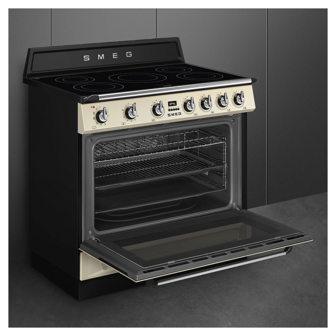 Smeg 90cm Victoria Aesthetic Cooker with Induction Hob Cream TR90IPP