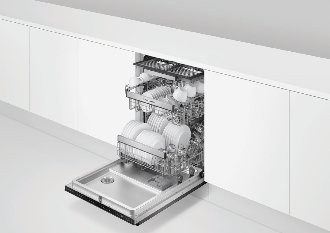 Fisher & Paykel Series 9 Comtemporary Built-under Dishwasher, Tall, Sanitise DW60UZT4B2