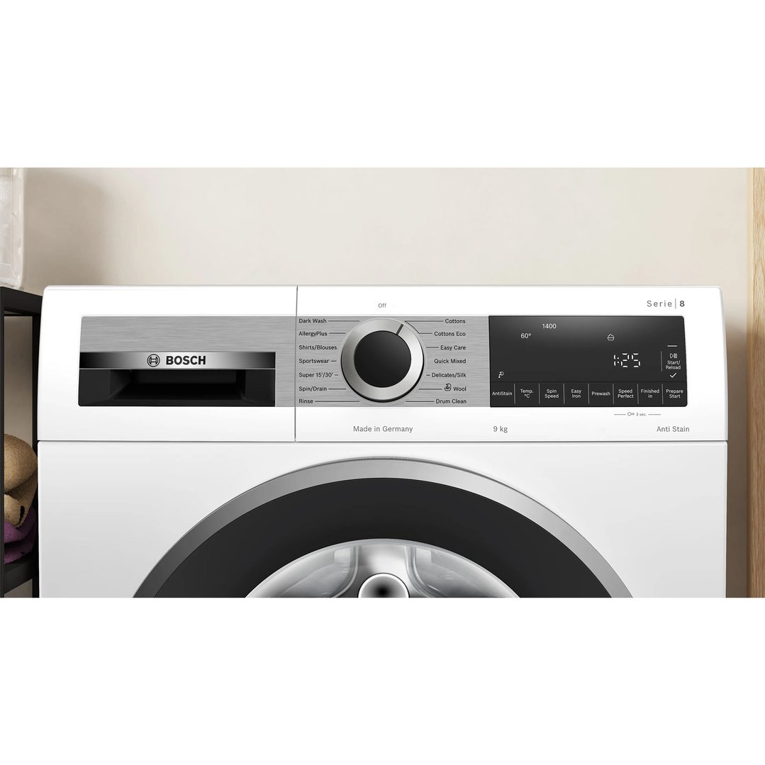 Bosch 9kg Series 8 Front Loader Washing Machine White WGG24403AU