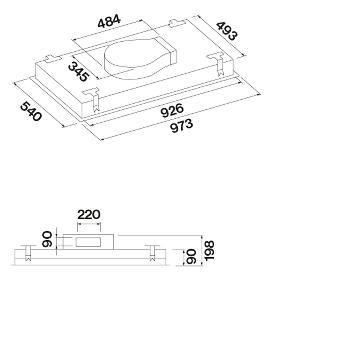 Falmec Stella PLUS Cassette 90cm SS IN 1300m3/h F9ST90S2-IN1300