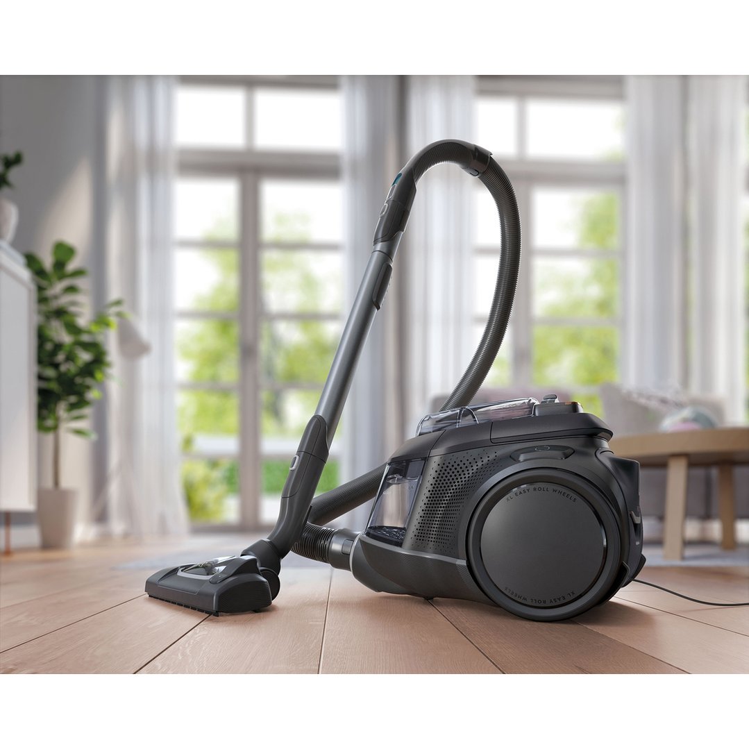 Electrolux Pure C9 Origin vacuum cleaner on a wooden floor in a living room