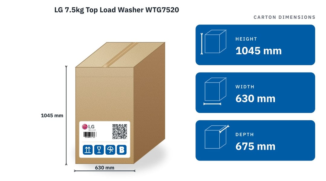 LG 7.5kg Top Load Washer WTG7520